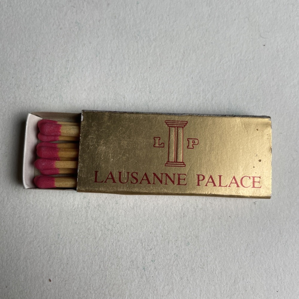 Vintage Matchbook Lausanne Palace Gold Swiss Tradition Hotels Rare